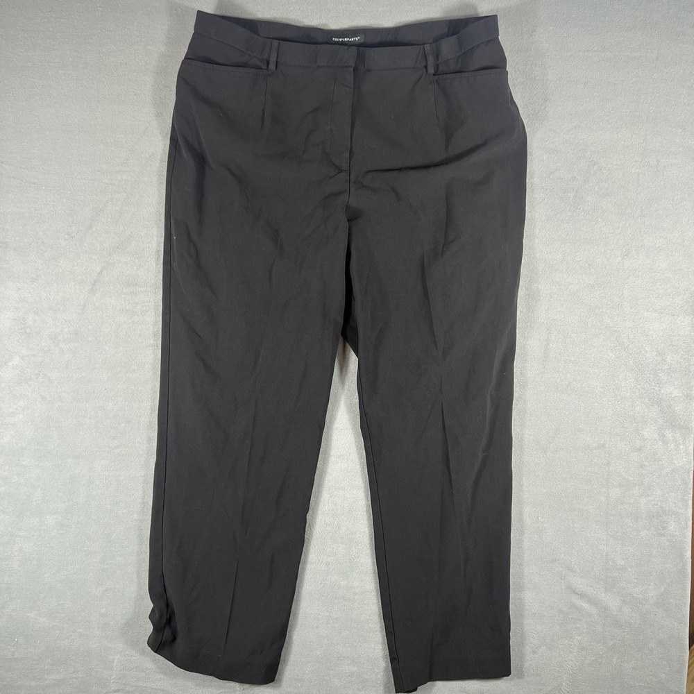 Counterparts Women's Black Dress Pants Plus Size 20W Flat Front Stretch Business